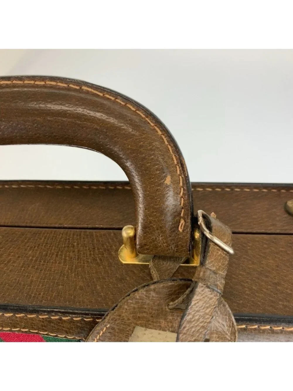 Gucci Vintage Sherry Line Brown Leather 20 Briefcase Attache Case